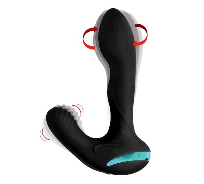 Estimulador prostático vibrador rotativo recargable de silicona premium Maverick