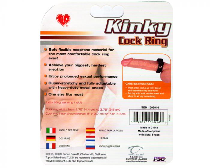 TLC-Kinky-Cock-Ring-Neoprene-F1-anillo ajustable. anillo ajustable TLC Back.