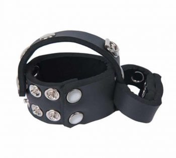 Anillo para pene con arnes testicular detalle neopreno.