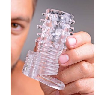 funda para pene con textura y vibración