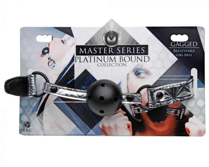 Master-Series-Platinum-ae492-Gagged-Breathable-Ball-Gag-F2-Mordaza de Bola respirable Empaque Mordaza de Bola respirable