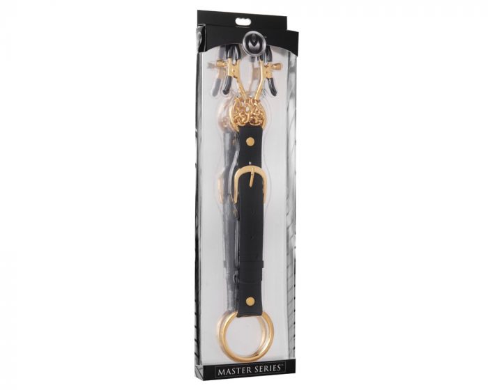 Master-Series-ad909-Penitentiary-Nipple-Clamps-And-Cock-Ring-Set-F2-Pinzas para pezon con anillo peneano Empaque Pinzas para pezon con anillo peneano