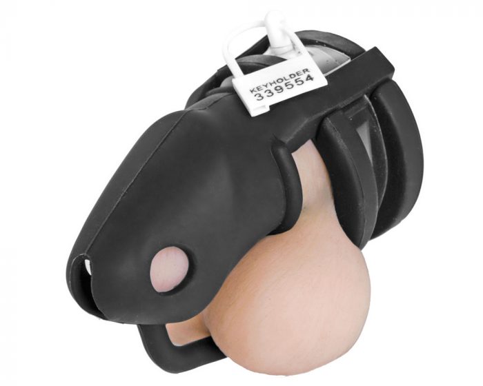 Modelo jaula de castidad masculina silicona