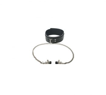 collar cuero negro