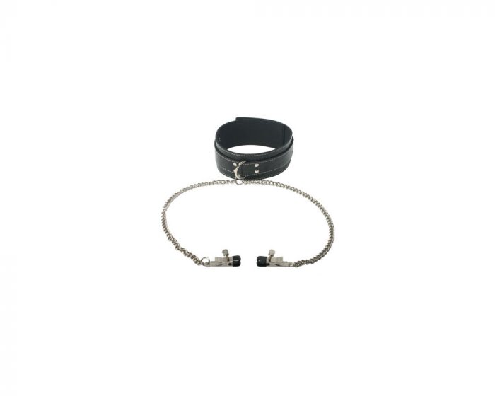 collar cuero negro