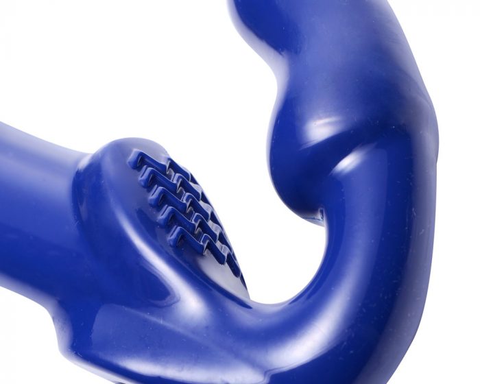 Detalle vibrador strapless prótesis tipo arnés sin correas Detalle vibrador strapless prótesis tipo arnés sin correas