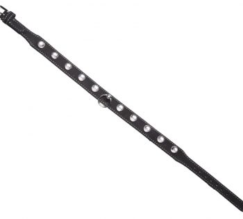 Collar cuero diamantes