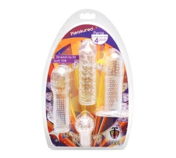 Empaque pack de 4 fundas para pene texturizadas Trinity Vibes