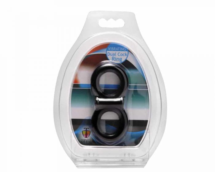 trinity-vibes-vibrating-dual-cock-ring-ad988-f3-Anillo vibrador doble negro. Anillo vibrador doble negro Trinity Vibes F3.