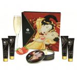 Kit erotico Secretos de Geisha Frutillas y Champaña Angulo Shunga.