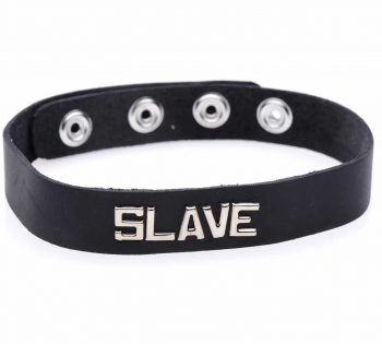 Collar sumiso de cuero SLAVE metálico Strict Leather