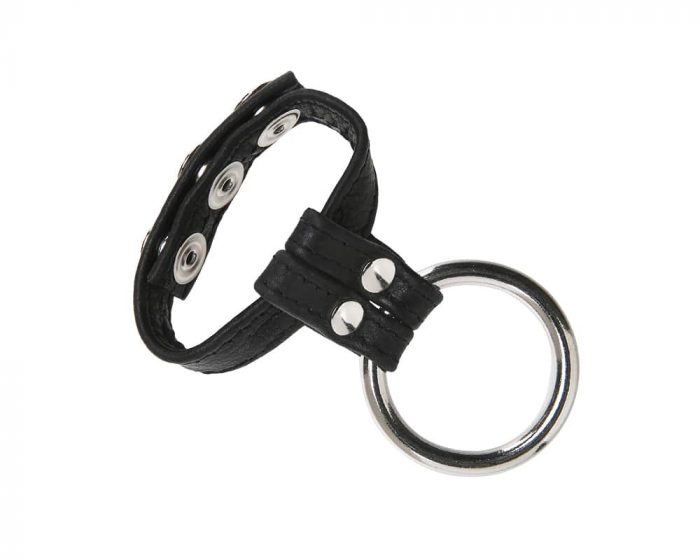 Anillo de cuero y metal para pene y testículos Anillo de cuero y metal para pene y testículos
