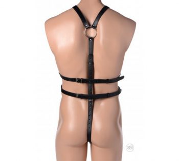 Arnés corporal masculino de cuerina Strict