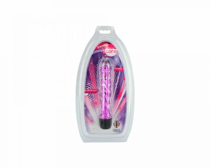 Empaque dildo vibrador Jelly suave Trinity Vibes Shimmer Core Rosado