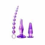 Kit con 3 juguetes anales para principiantes Amethyst Trinity Vibes