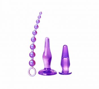 Kit con 3 juguetes anales para principiantes Amethyst Trinity Vibes