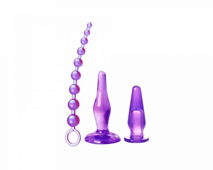 Kit con 3 juguetes anales para principiantes Amethyst Trinity Vibes