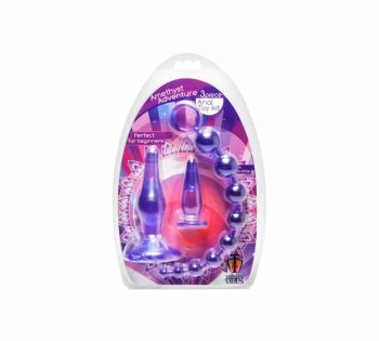 Empaque kit con 3 juguetes anales para principiantes Amethyst Trinity Vibes