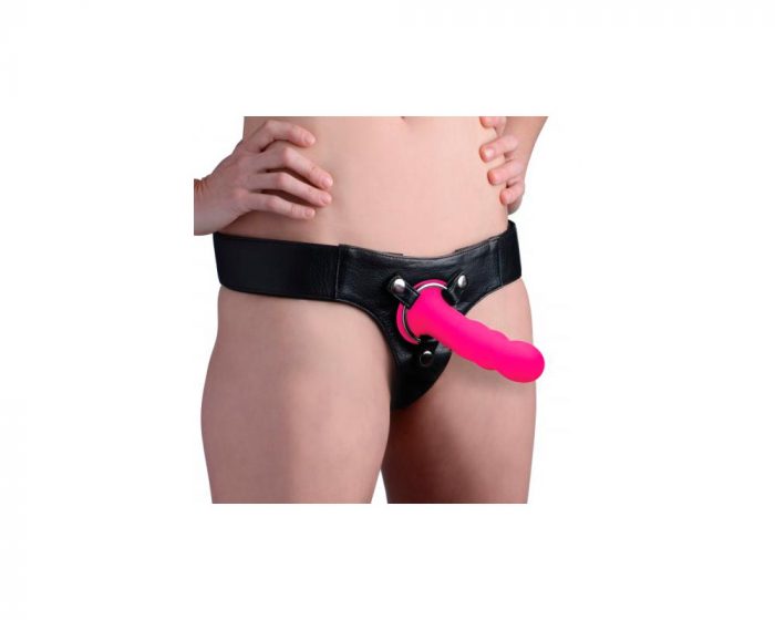 Dildo apretable con ventosa con arnes