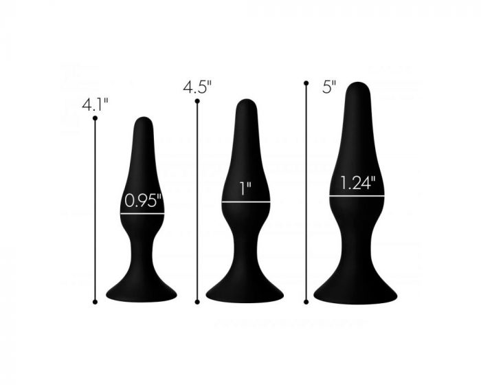 Medidas del set de plugs anal de silicona para entrenamiento