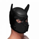 Modelo máscara de perro de neopreno desmontable