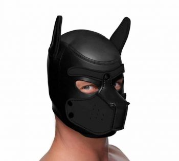 Modelo máscara de perro de neopreno desmontable