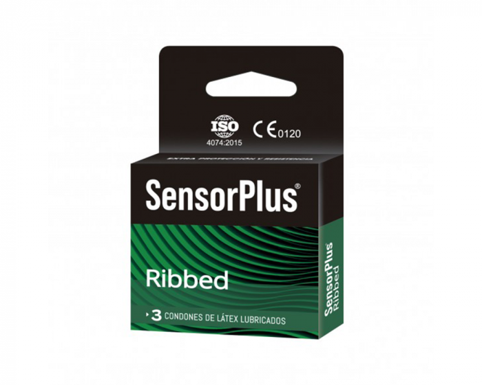 Preservativo estriado Ribbed Sensor Plus