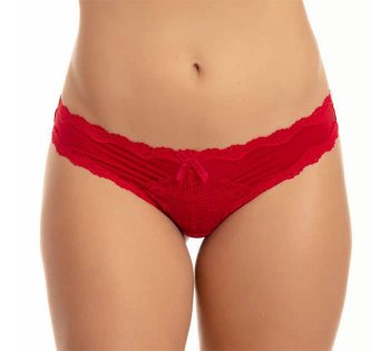 Colaless rojo microfibra con encaje S-XL Lady Genny