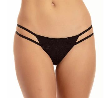Hilo dental microfibra y encaje negro Lady Genny Tallas
