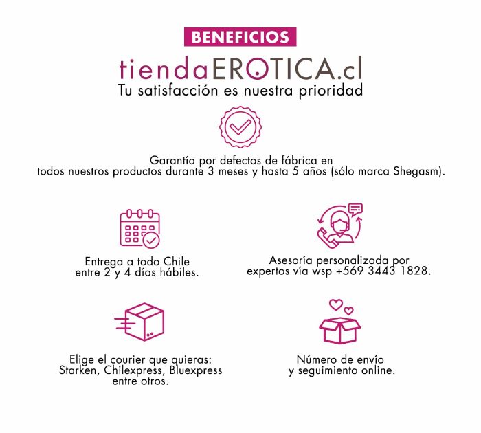 Garantías, asesoría, pagos y envíos discretos, a todo Chile