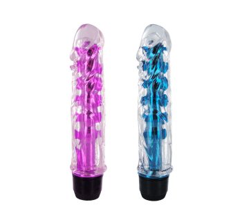Dildo Vibrador Jelly suave Trinity Vibes Shimmer Core Rosado o Azul