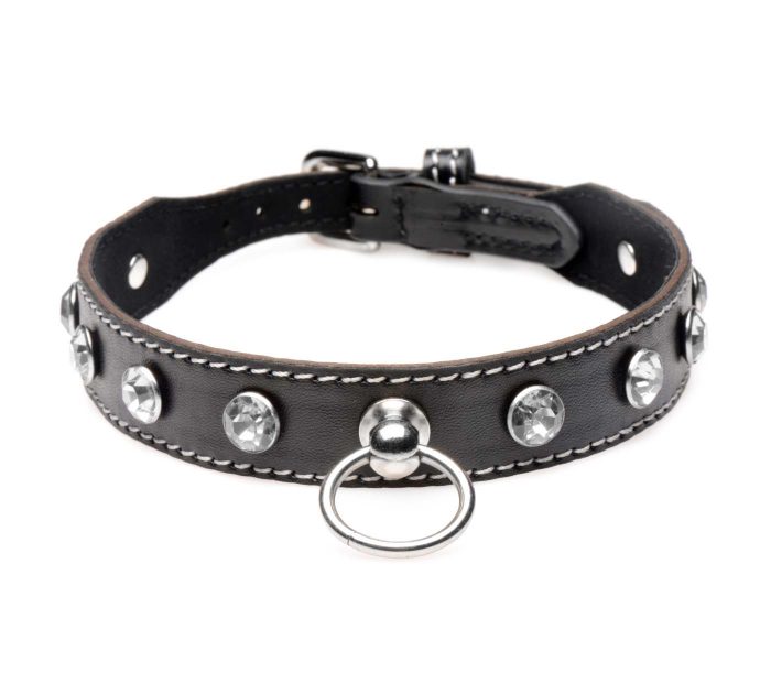 AG893-Clear-Rhinestone Choker with O-Ring - Clear-F2-1400x1260px