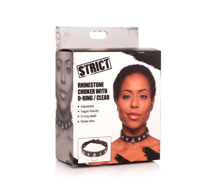 AG893-Clear-Rhinestone Choker with O-Ring - Clear-F3-1400x1260px