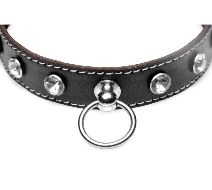 AG893-Clear-Rhinestone Choker with O-Ring - Clear-F4-1400x1260px
