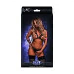 Conjunto Aphrodite arnés de sostén y tanga abiertas simil cuero Lust Fetish