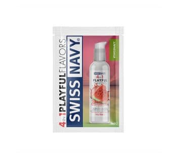 4 en 1 Lubricante-Masaje-Calor Sabor Sandia 5ml Sachet Swiss Navy