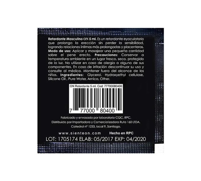 Lubricante retardante masculino efecto prolongado sachet 5ml Starsex